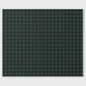 Dark Hunter Green and Black Gingham Plaid Cadeaupapier (Vlak)