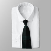 Dark Hunter Green en Deep Charcoal Tartan Plaid Stropdas (Gebonden)