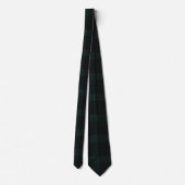 Dark Hunter Green en Deep Charcoal Tartan Plaid Stropdas (Achterkant)