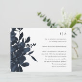 Dark Indigo Floral Wedding Postponement Aankondiging (Staand voorkant)