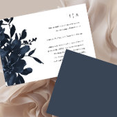 Dark Indigo Floral Wedding Postponement Aankondiging