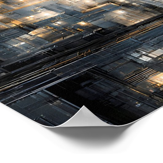 Dark Industrial Texture: Dystopian Circuit Poster (Hoek)