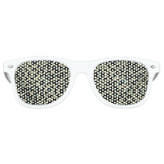 Dark Interlace Motif Mosaic Pattern Retro Zonnebril (Voorkant)