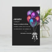 Dark Iridescent Balloons Birthday Party Kaart (Staand voorkant)