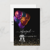Dark Iridescent Balloons Birthday Party Kaart (Voorkant / Achterkant)