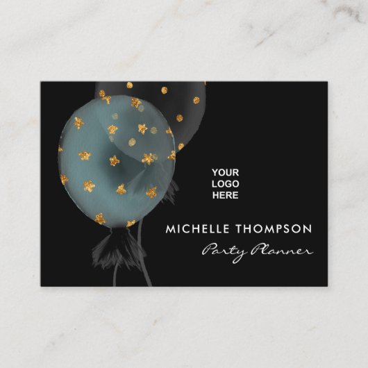 Dark Iridescent Balloons Event Coordinator Busine Visitekaartje (Voorkant)