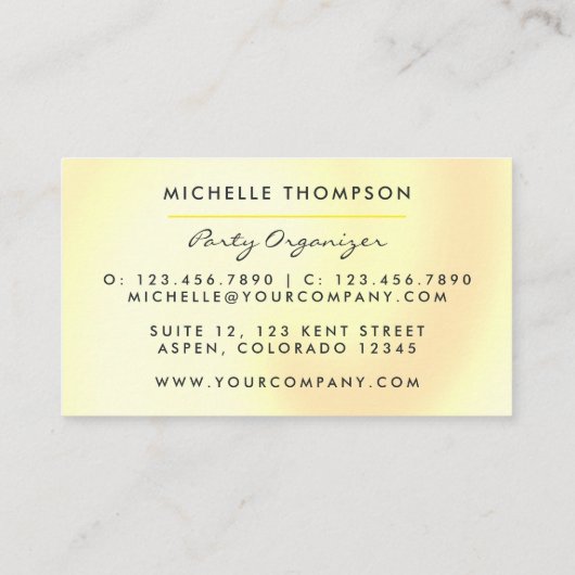 Dark Iridescent Balloons Event Coordinator Visitekaartje (Achterkant)