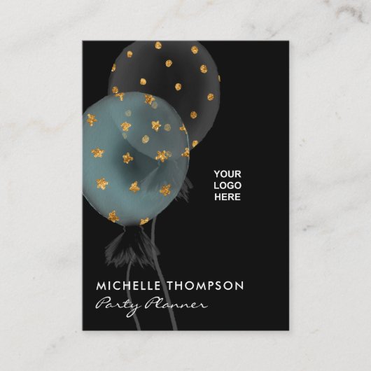 Dark Iridescent Balloons Event Coordinator Visitekaartje (Voorkant)