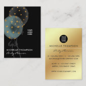 Dark Iridescent Balloons Event Coordinator Visitekaartje (Voorkant / Achterkant)