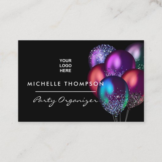 Dark Iridescent Balloons Event Industry Visitekaartje (Voorkant)