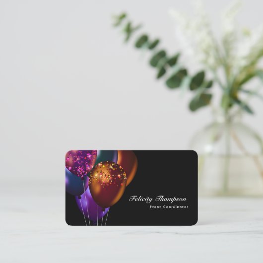 Dark Iriscent Ballons Event Industry QR-code Visitekaartje (Staand voorkant)