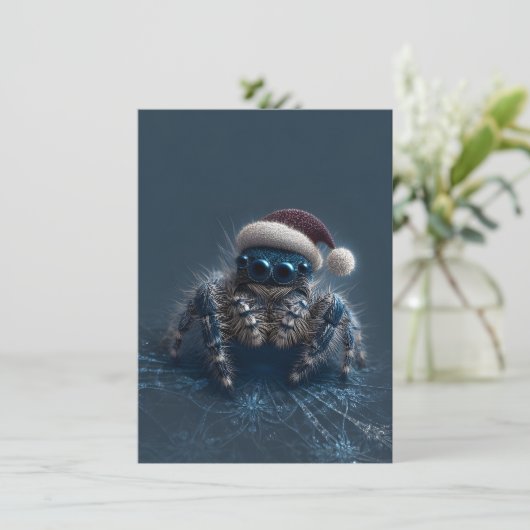 Dark Jumping Spider Christmas Cards Feestdagenkaart (Staand voorkant)