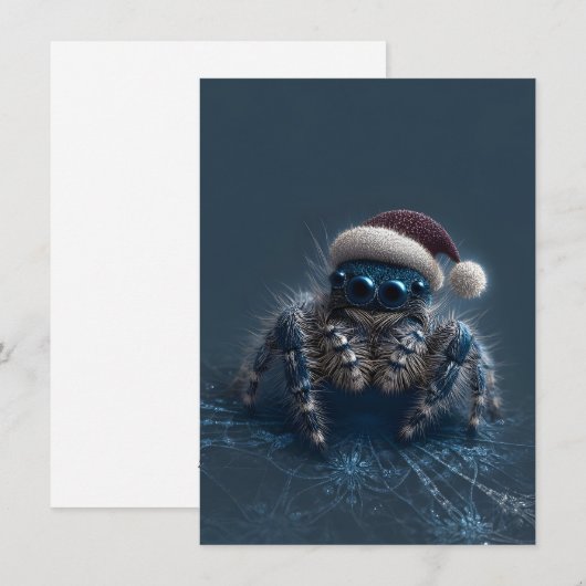 Dark Jumping Spider Christmas Cards Feestdagenkaart (Voorkant / Achterkant)