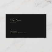 Dark Jungle Tropical Foliage Minimalist Black Visitekaartje (Achterkant)