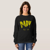 DARK Kat Ogen Goth Sweatshirt | Zwarte Kat Druipen (Voorkant volledig)