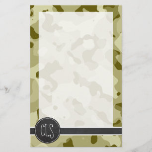 Dark Khaki Camo; Retro Chalkboard Briefpapier