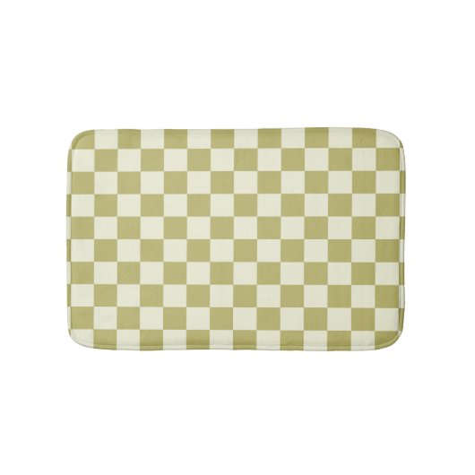 Dark Khaki en Beige Checkerboard Badmat (Voorkant)