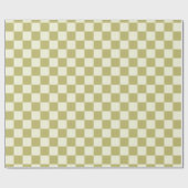 Dark Khaki en Beige Checkerboard Cadeaupapier (Vlak)