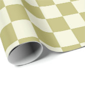 Dark Khaki en Beige Checkerboard Cadeaupapier (Rol Hoek)