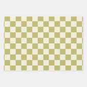 Dark Khaki en Beige Checkerboard Inpakpapier Vel (Voorkant 3)
