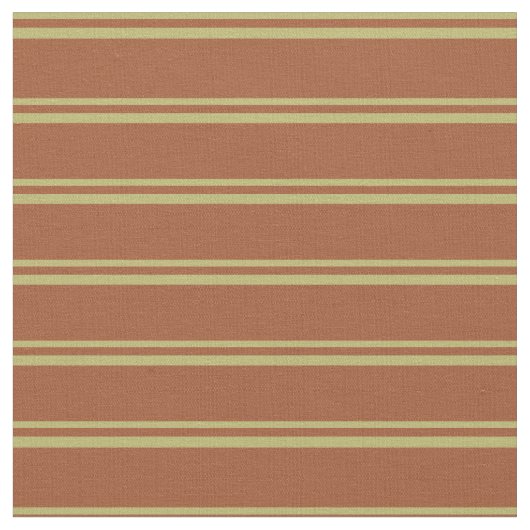 Dark Khaki & Sienna Lined/Striped Pattern Stof (Close Up)