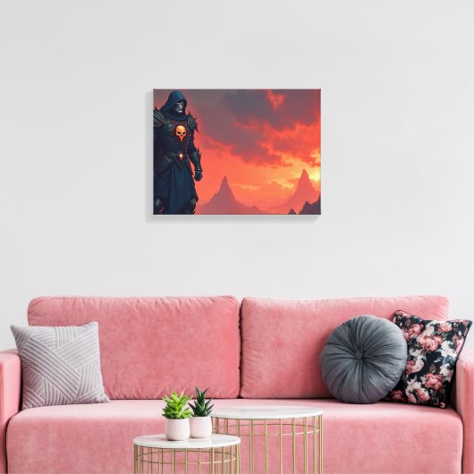 Dark Knight of Flame Canvas Afdruk (Insitu (Woonkamer))