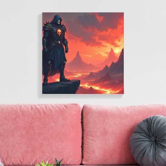 Dark Knight of Flame Canvas Afdruk (Insitu (Woonkamer))