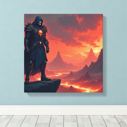 Dark Knight of Flame Canvas Afdruk (Insitu (Houten vloer))