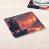 Dark Knight of Flame Kartonnen Onderzetters (Schuin)