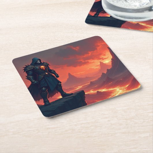 Dark Knight of Flame Kartonnen Onderzetters (Schuin)