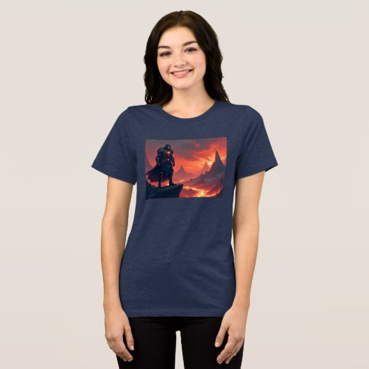 Dark Knight of Flame Tri-Blend Shirt (Voorkant volledig)