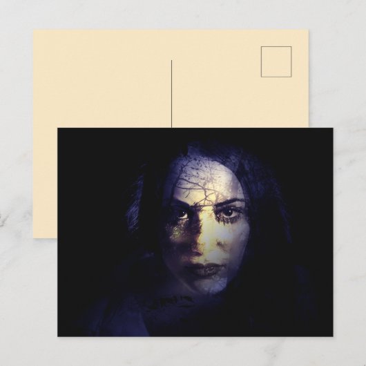 Dark Lady Natuur Godin Heks Magic Shadows Briefkaart (Voorkant / Achterkant)