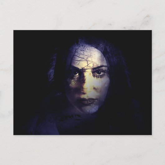 Dark Lady Natuur Godin Heks Magic Shadows Briefkaart (Voorkant)