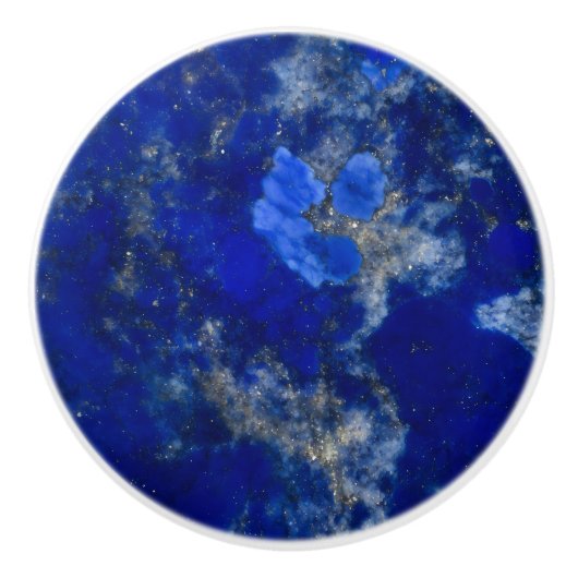 Dark Lapis Lazuli Pattern Keramische Knop (Voorkant)