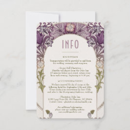 Dark Lavender Wedding INFO William Morris Kaart
