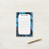 Dark Leafy Summer Tropical Hummingbird Post-it® Notes (Op bureau)