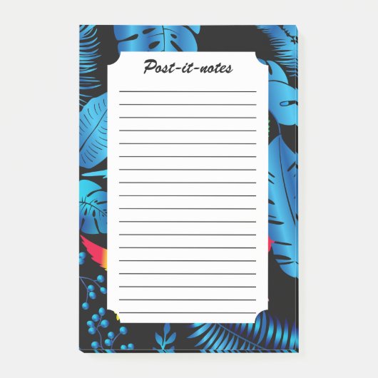 Dark Leafy Summer Tropical Hummingbird Post-it® Notes (Voorkant)