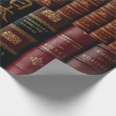 Dark Leather Book Spines Book Lovers Cadeaupapier (Hoek)