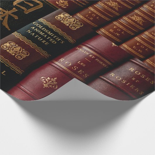 Dark Leather Book Spines Book Lovers Cadeaupapier (Hoek)