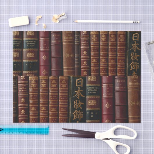 Dark Leather Book Spines Decoupage Tissuepapier (Craft)