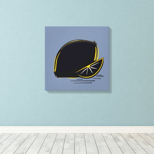 Dark Lemon – Minimal Graphic Art Canvas Afdruk (Insitu (Houten vloer))