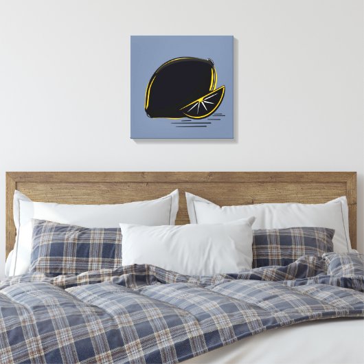 Dark Lemon – Minimal Graphic Art Canvas Afdruk (Insitu (Slaapkamer))