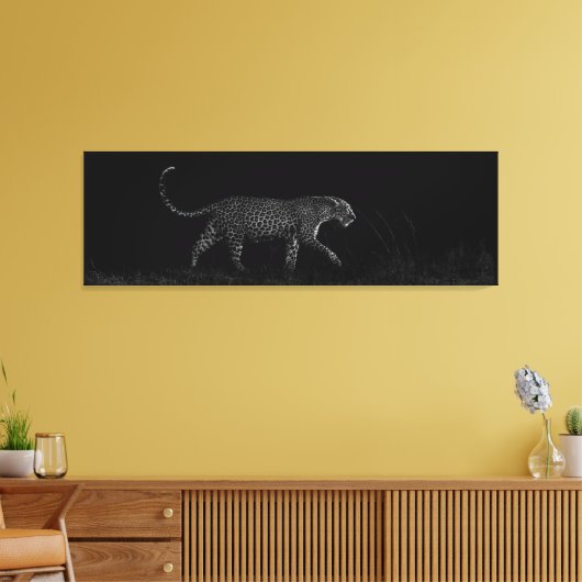 Dark Leopard Salayexe Canvas Afdruk (Insitu (Woonkamer))