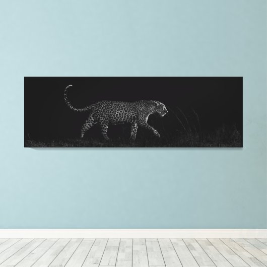 Dark Leopard Salayexe Canvas Afdruk (Insitu (Houten vloer))