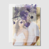 Dark Lilac & Lavender Floral Wedding Vellum Uitnodigingen (Offset (Koppel))