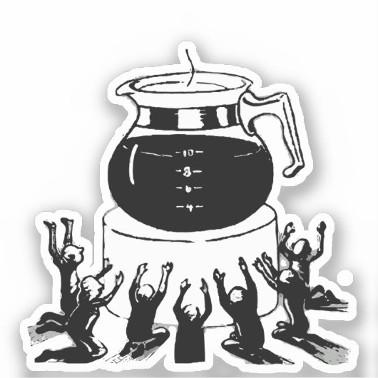 Dark Lord Coffee, Aanbid Koffie Sticker (Voorkant)