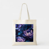 Dark Lotus Floral Canvas tas (Achterkant)