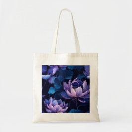 Dark Lotus Floral Canvas tas