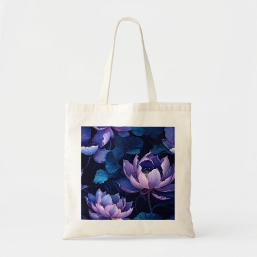 Dark Lotus Floral Canvas tas (Voorkant)
