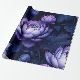 Dark Lotus Night Wrapping Paper Cadeaupapier